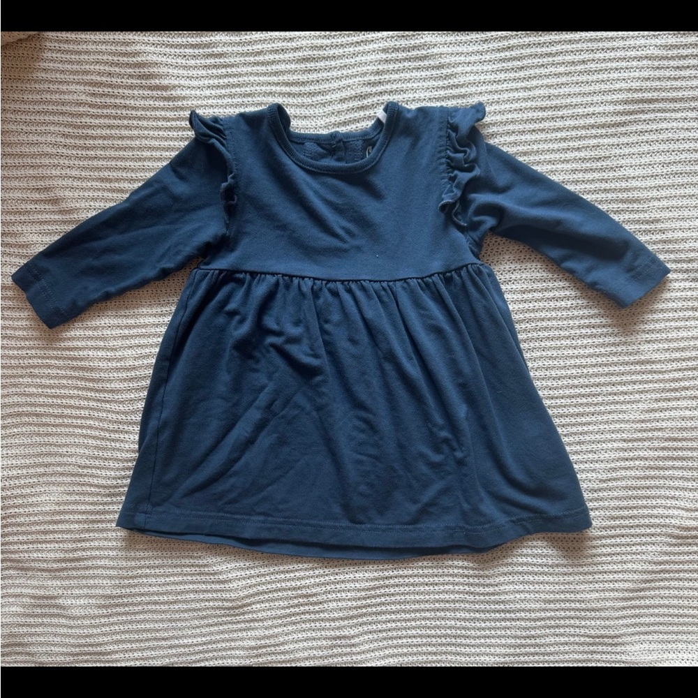 Coccoli baby girl blue long sleeve dress 6 months